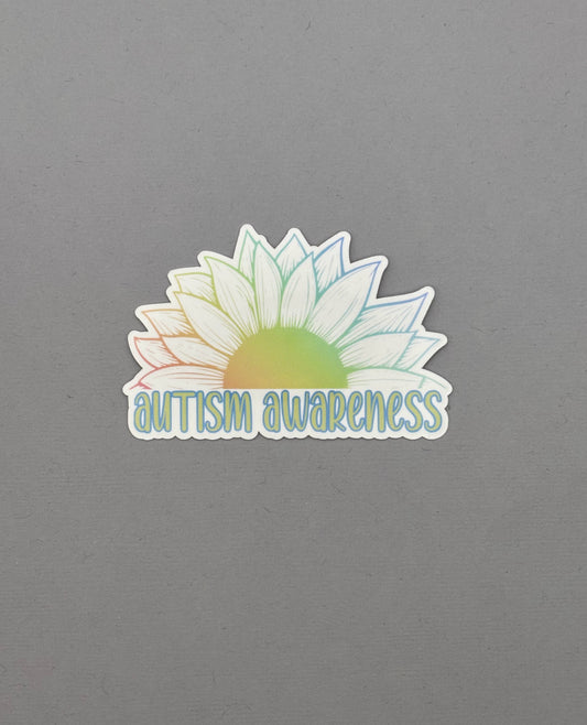 Autism Awareness Sunflower Sticker