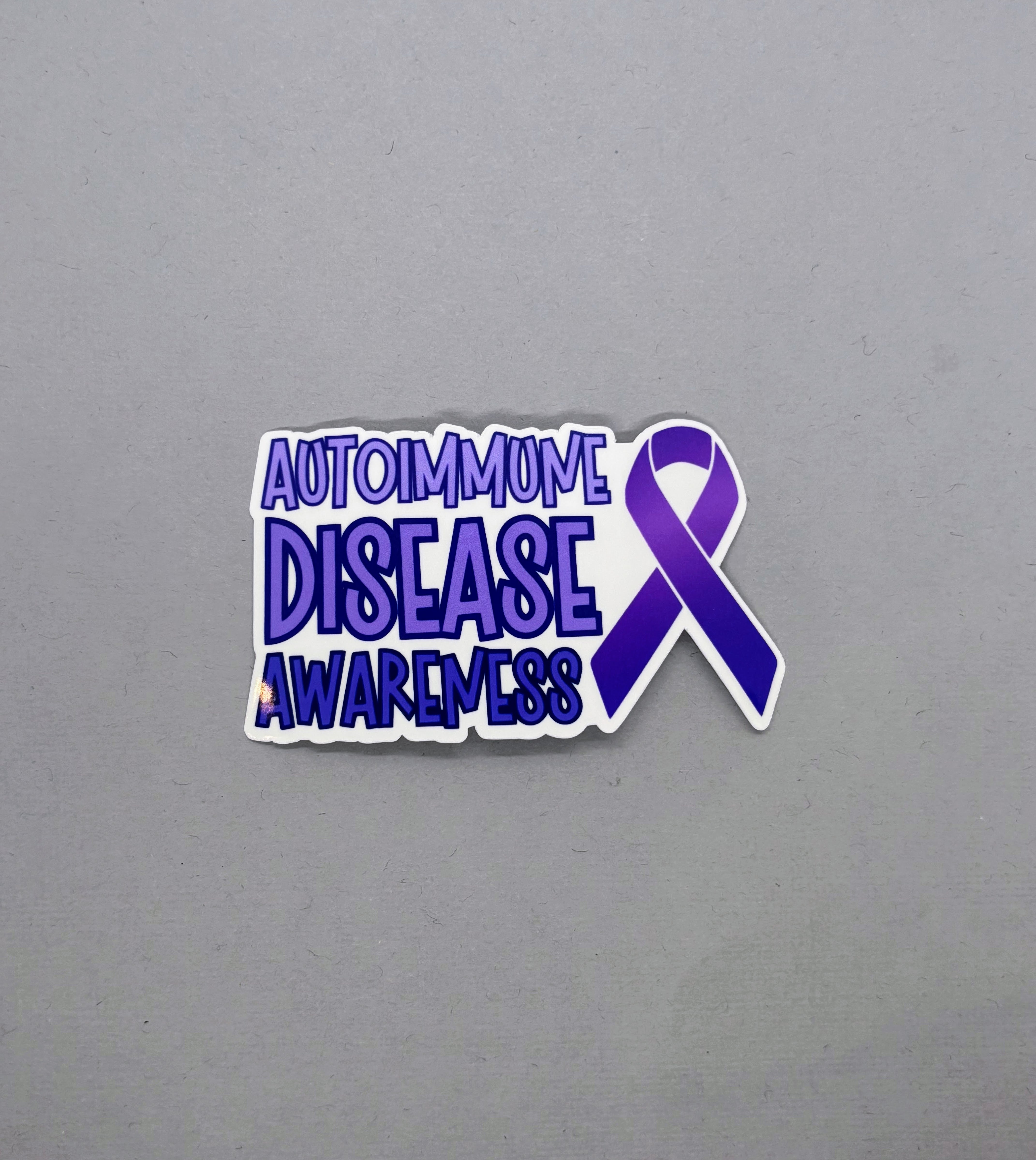 Autoimmune Disease Awareness with Ribbon Sticker – Made with Monday