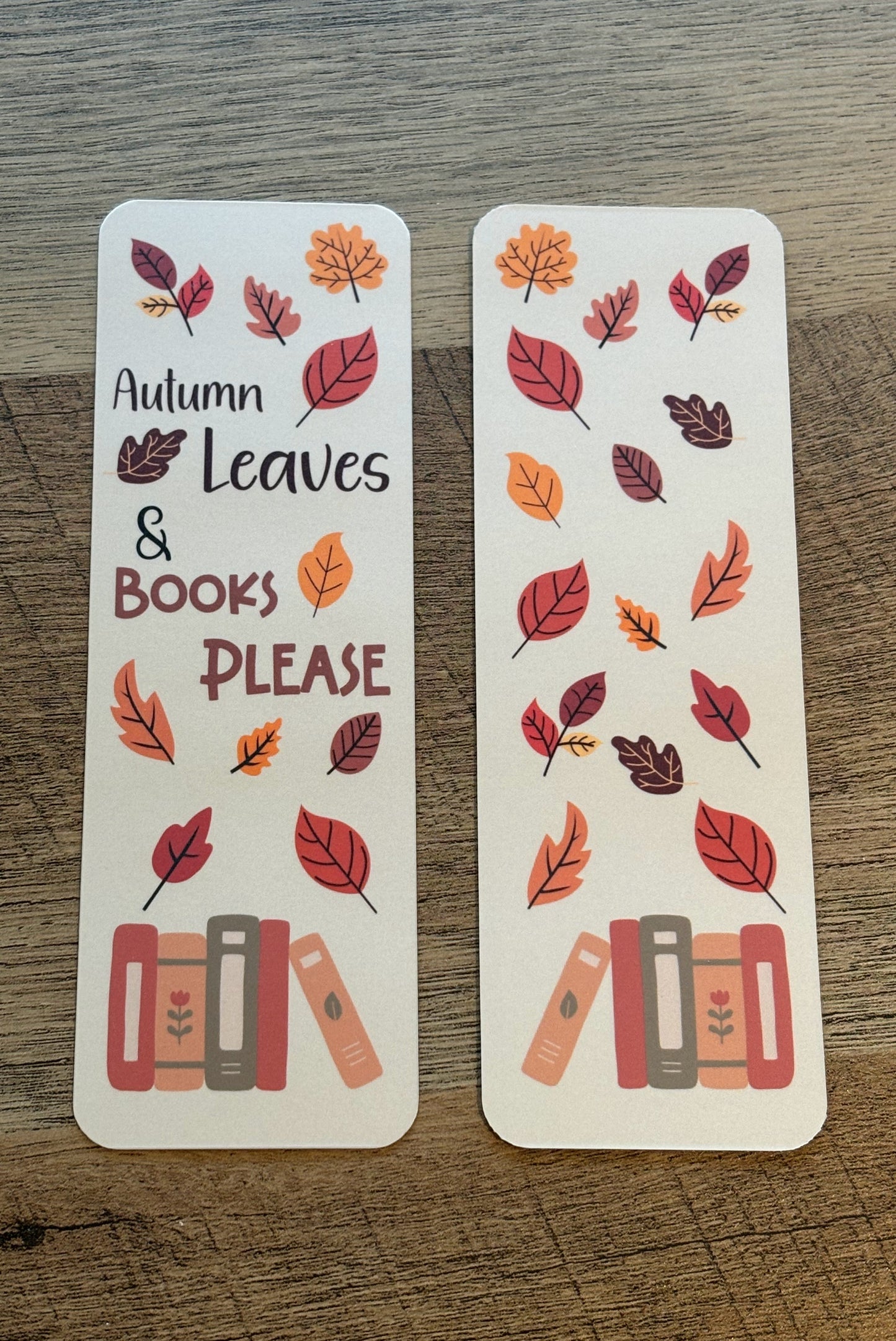 Autumn Leaves & Books Please Bookmark