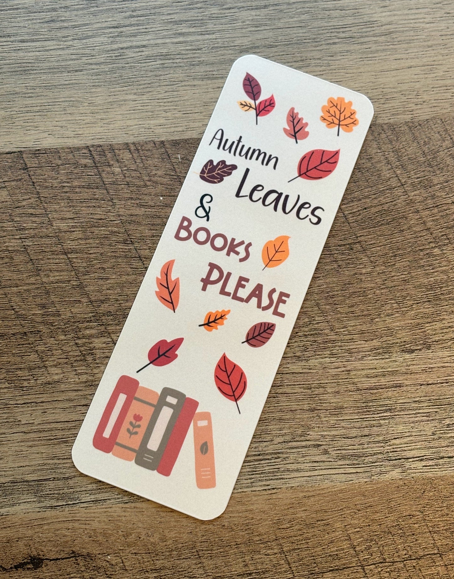 Autumn Leaves & Books Please Bookmark