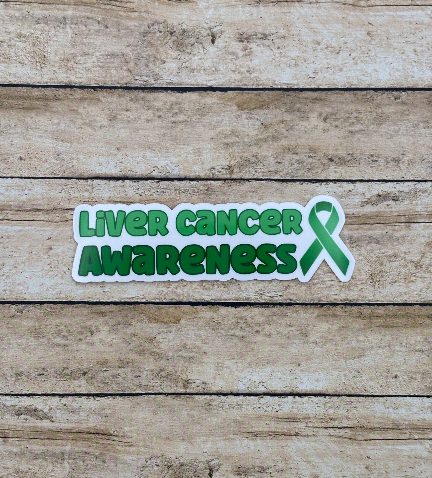 Liver Cancer Awareness with Ribbon Sticker
