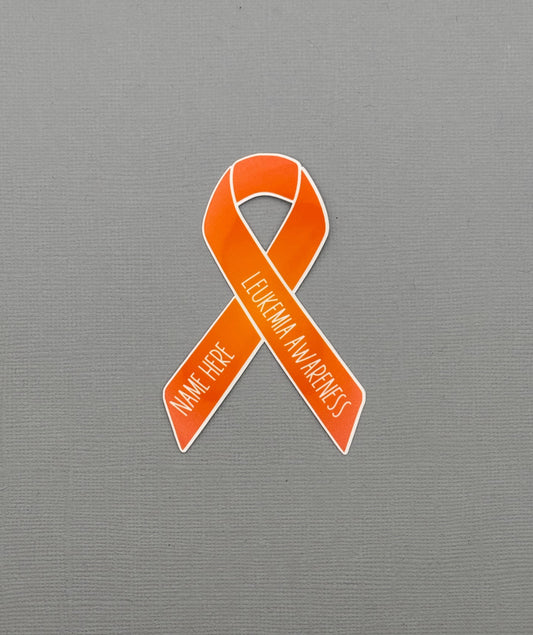 Leukemia Awareness Custom Ribbon Sticker