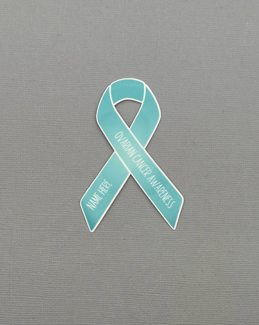 Ovarian Cancer Awareness Custom Ribbon Sticker