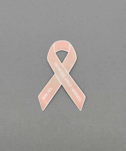 Endometrial Cancer Awareness Custom Ribbon Sticker