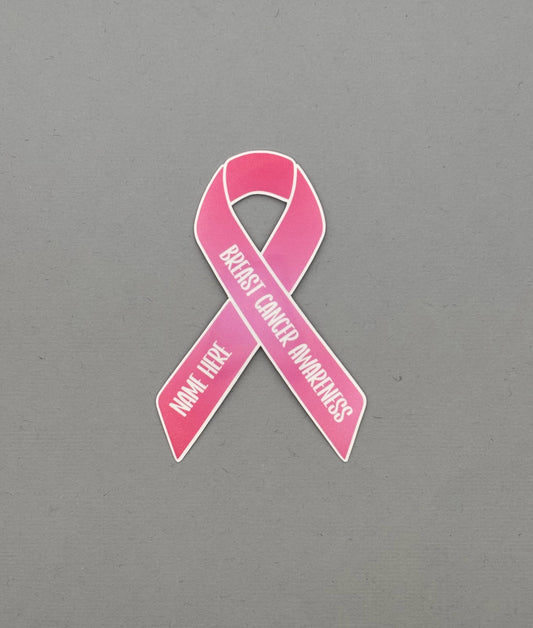 Breast Cancer Awareness Custom Ribbon Sticker