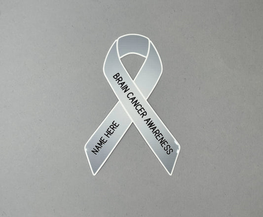 Brain Cancer Awareness Custom Ribbon Sticker