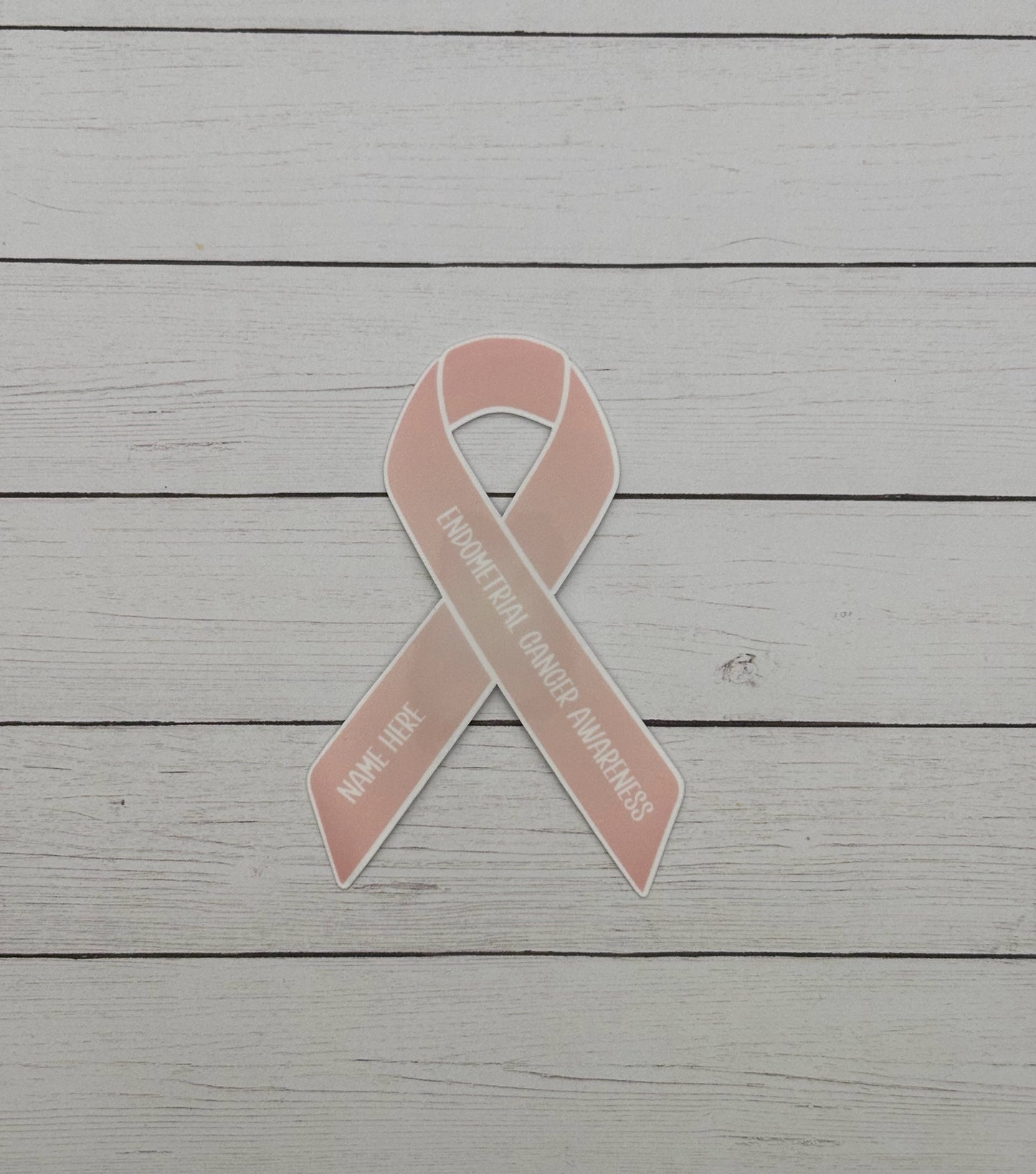 Endometrial Cancer Awareness Custom Ribbon Sticker