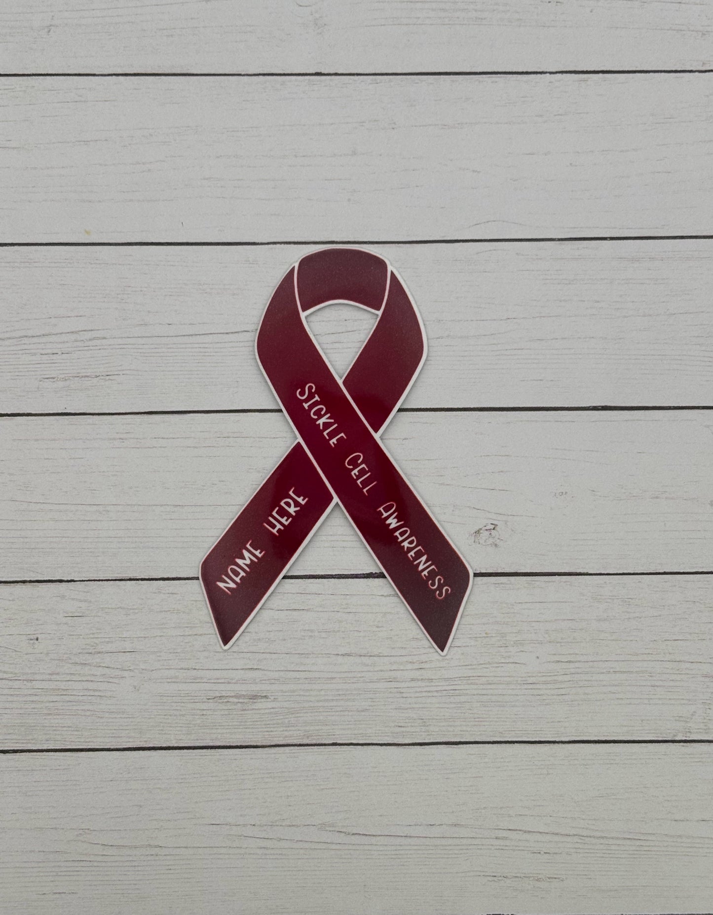 Sickle Cell Anemia Awareness Custom Ribbon Sticker