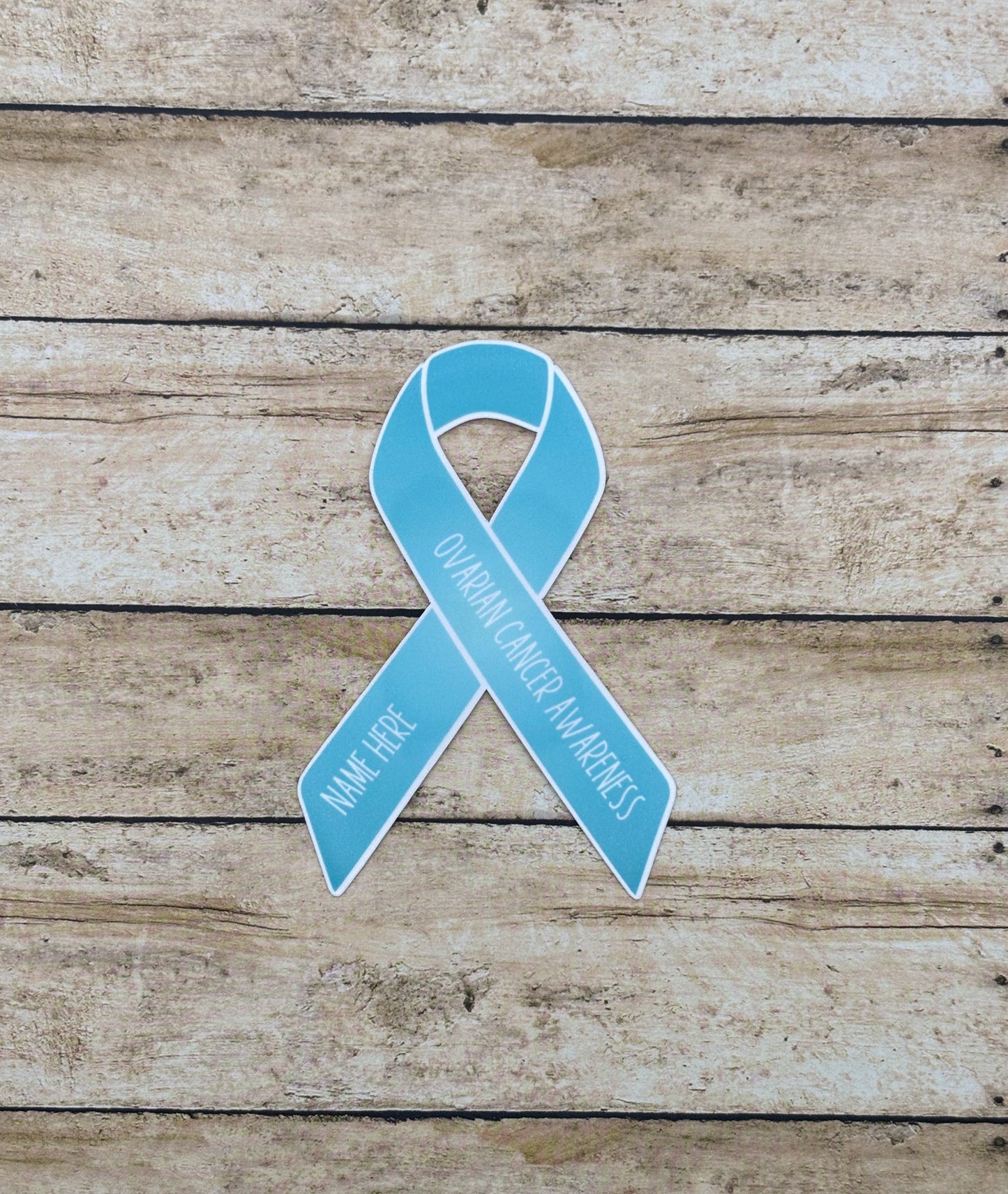 Ovarian Cancer Awareness Custom Ribbon Sticker
