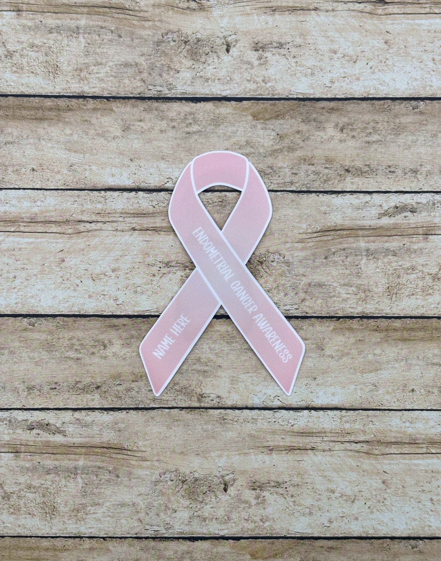 Endometrial Cancer Awareness Custom Ribbon Sticker