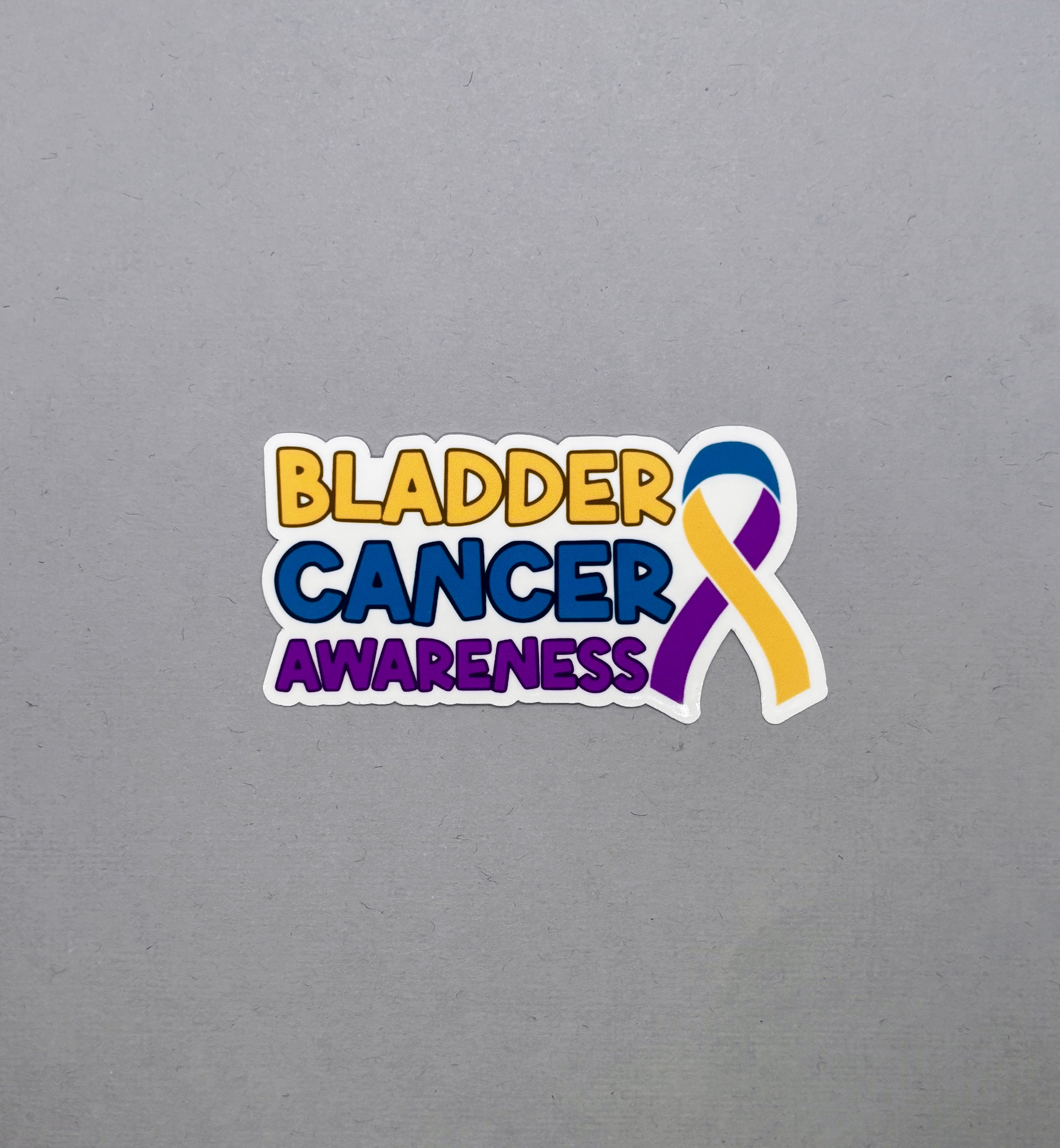 Bladder Health Ribbon Bladder Cancer Awareness with Ribbon Sticker – Made with Monday