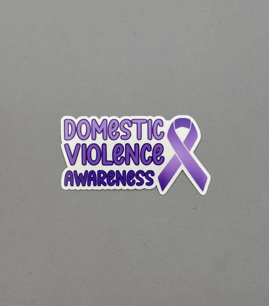 Domestic Violence Awareness with Ribbon Sticker