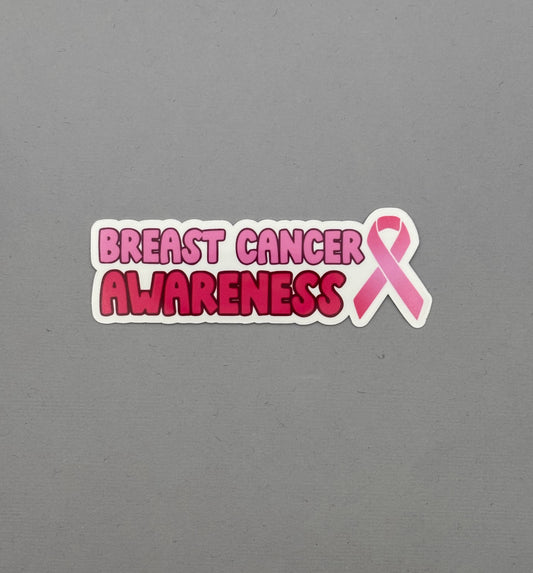 Breast Cancer Awareness with Ribbon Sticker