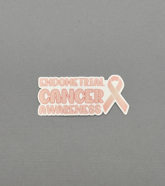 Endometrial Cancer Awareness with Ribbon Sticker