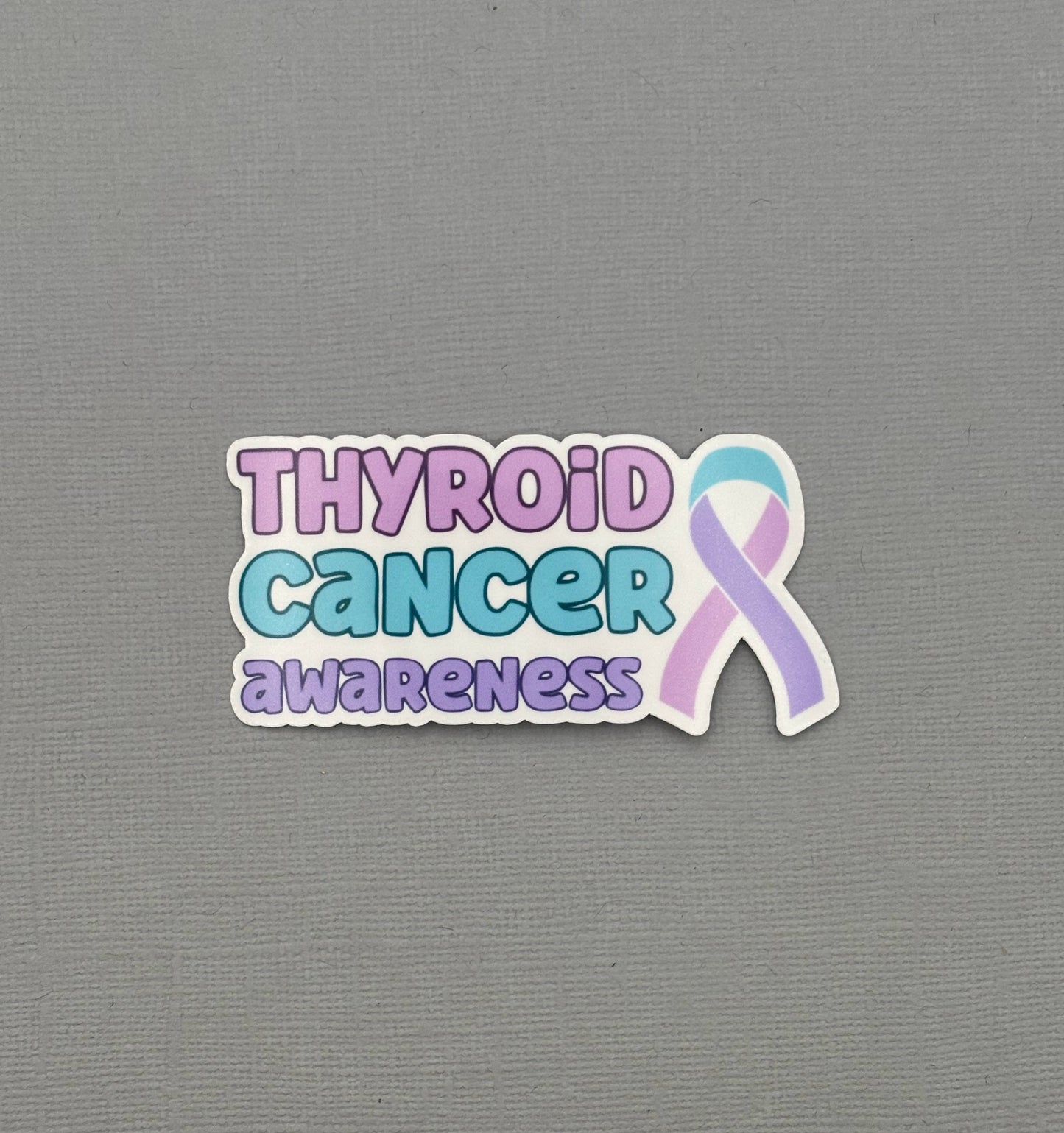 Thyroid Cancer Awareness with Ribbon Sticker