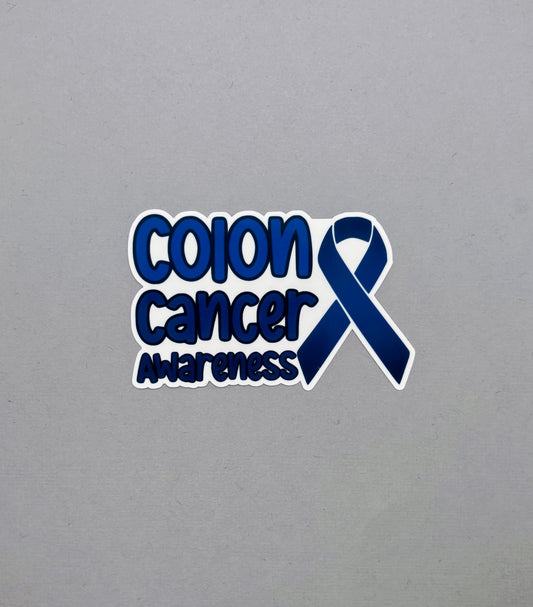 Colon Cancer Awareness with Ribbon Sticker