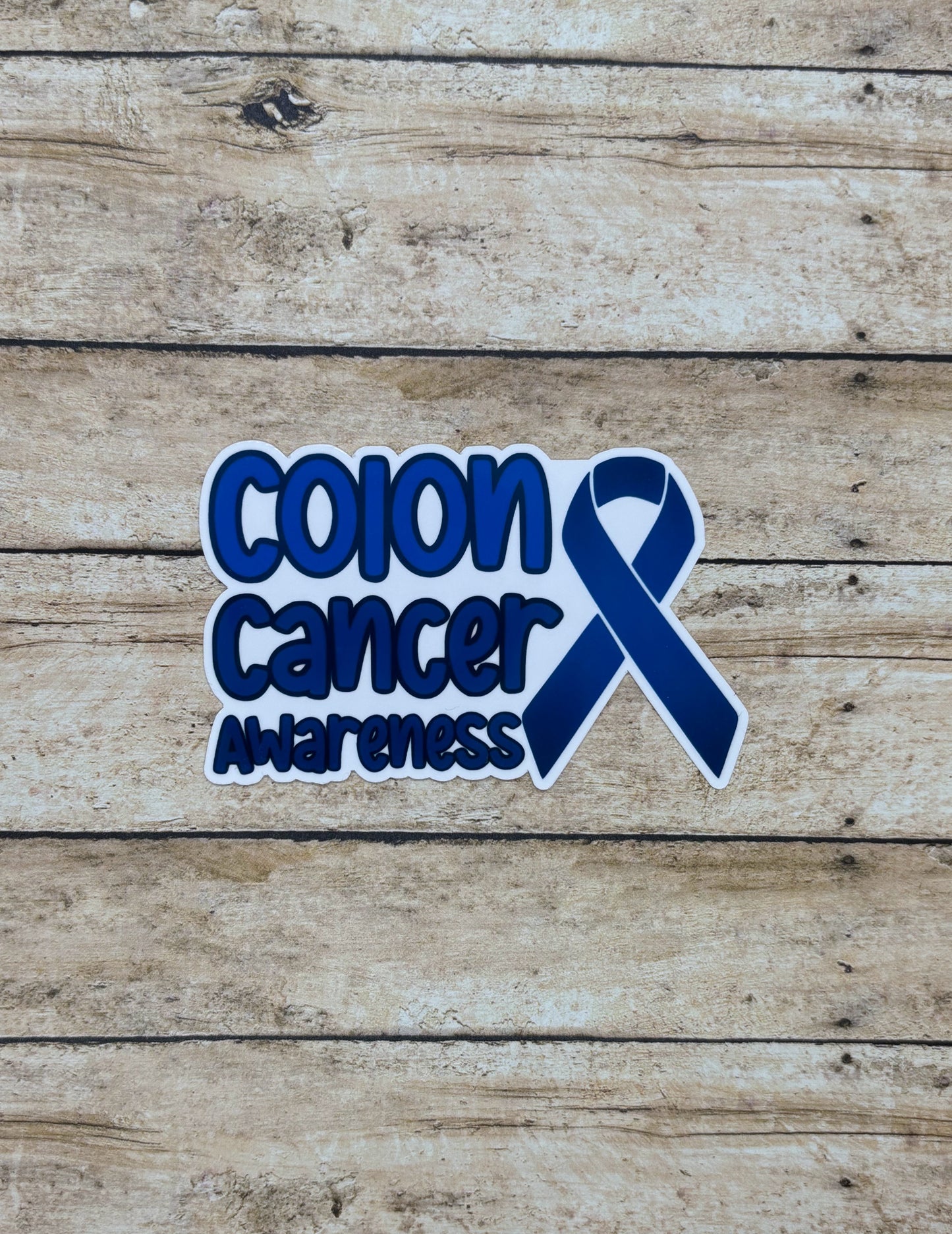 Colon Cancer Awareness with Ribbon Sticker