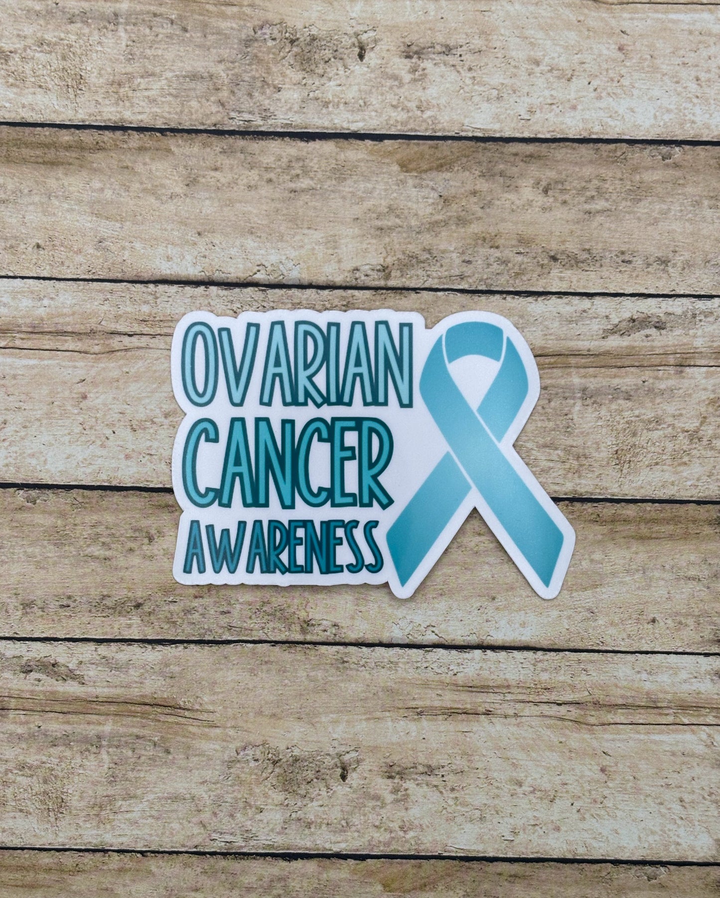 Ovarian Cancer Awareness with Ribbon Sticker