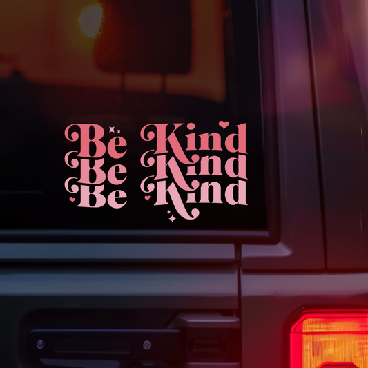 Be Kind Pinkish Car Decal