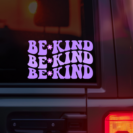Be Kind Purple Retro Car Decal