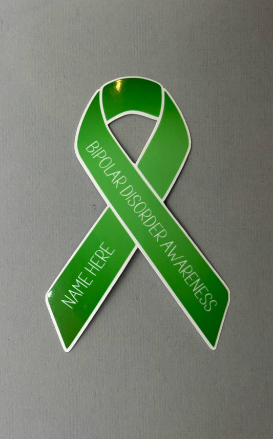 Bipolar Disorder Awareness Custom Ribbon Sticker