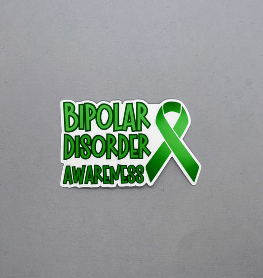 Bipolar Disorder Awareness with Ribbon Sticker