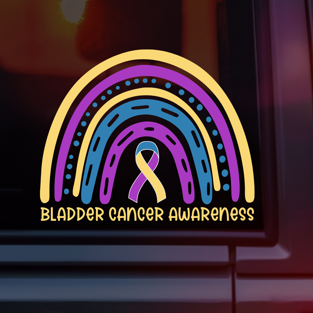 Bladder Cancer Awareness Rainbow Car Decal