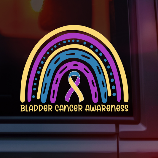 Bladder Cancer Awareness Rainbow Car Decal