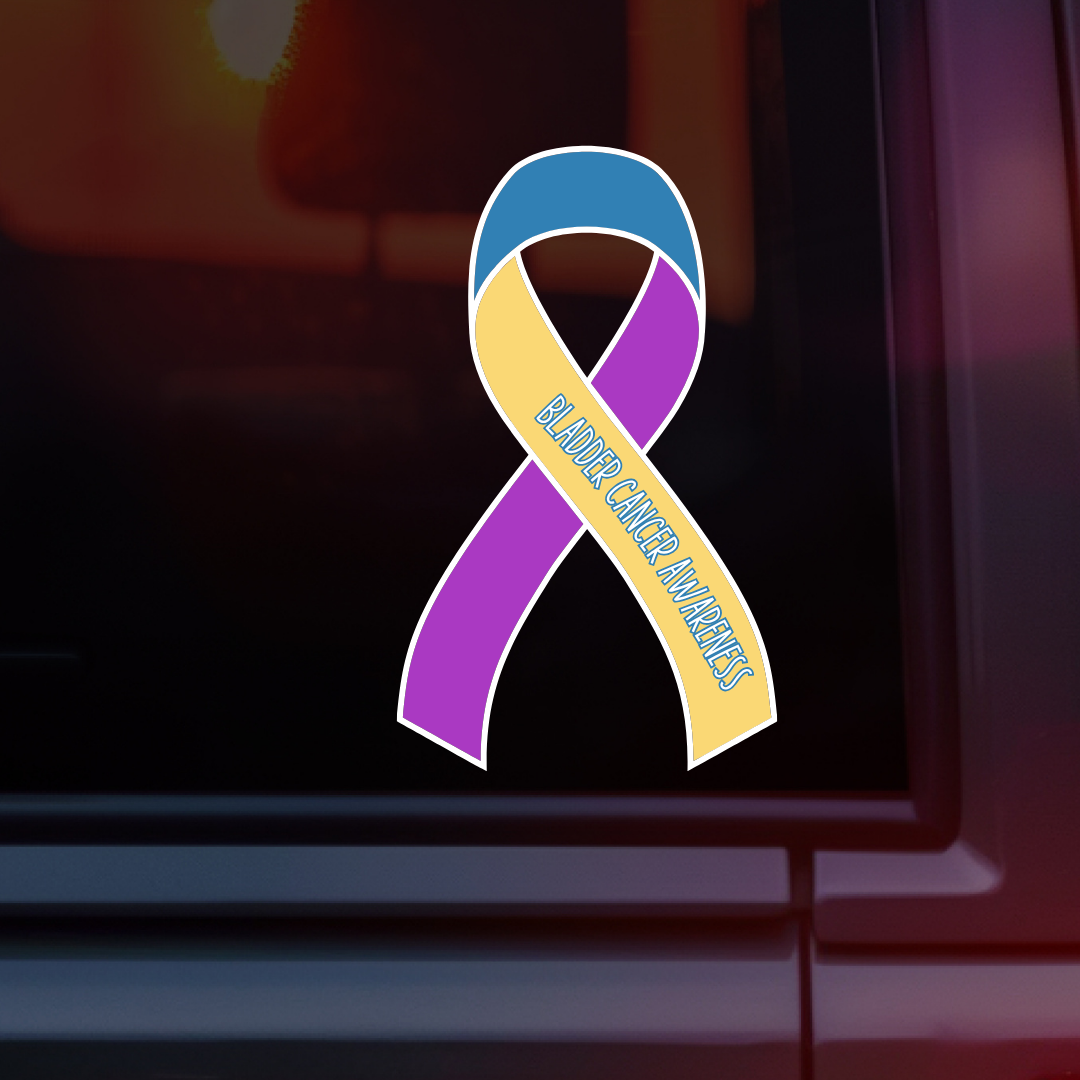 Bladder Cancer Awareness Ribbon Car Decal – Made with Monday