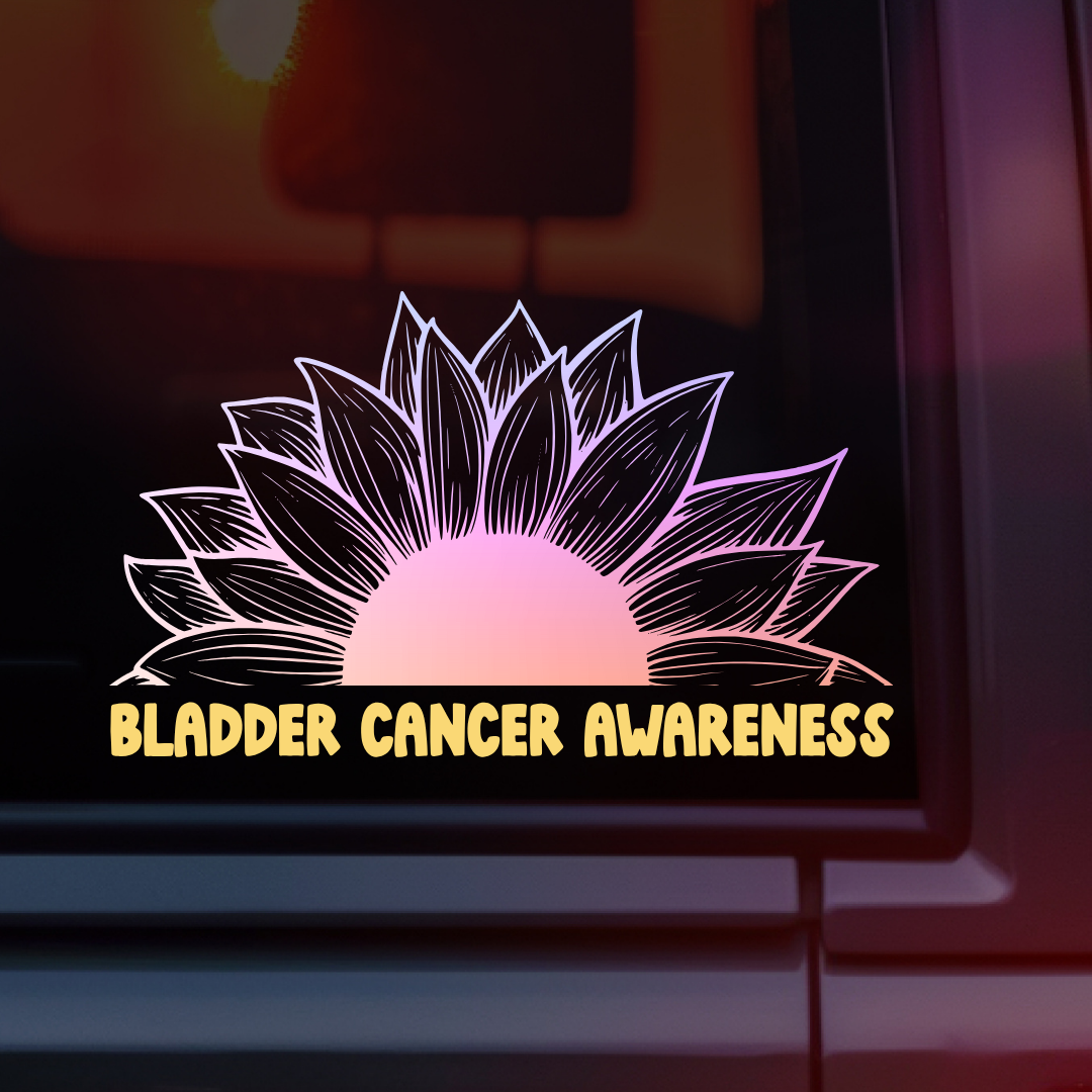 Bladder Cancer Awareness Sunflower Car Decal