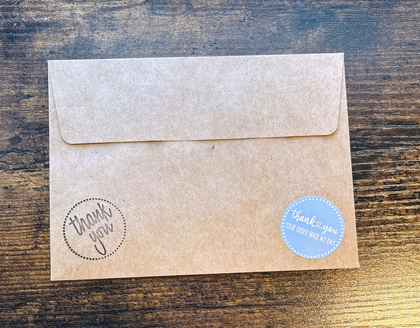 Thank you Your Order Made My Day Packaging Stickers - Boho Blue