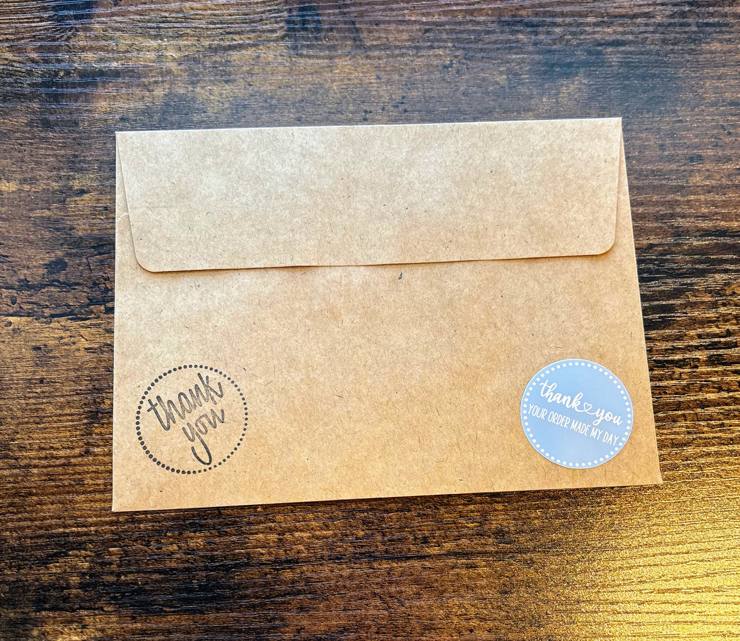 Thank you Your Order Made My Day Packaging Stickers - Boho Blue