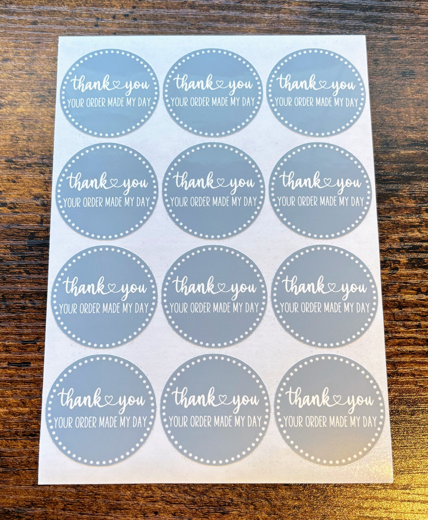 Thank you Your Order Made My Day Packaging Stickers - Boho Blue