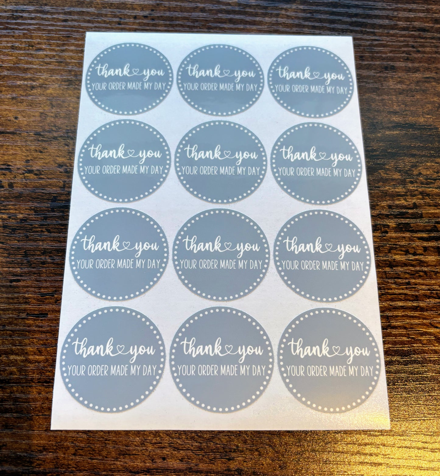 Thank you Your Order Made My Day Packaging Stickers - Boho Blue