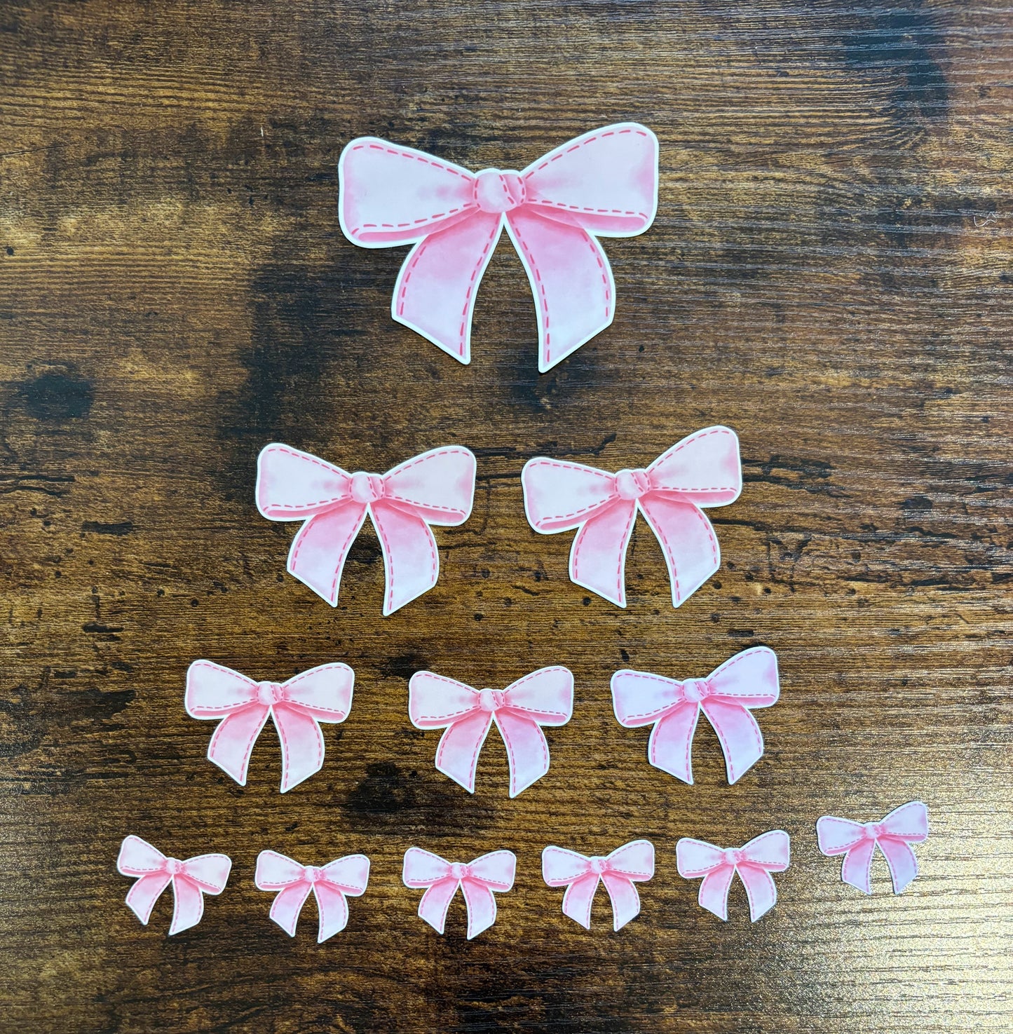 Pink Dots Bow Sticker Sets