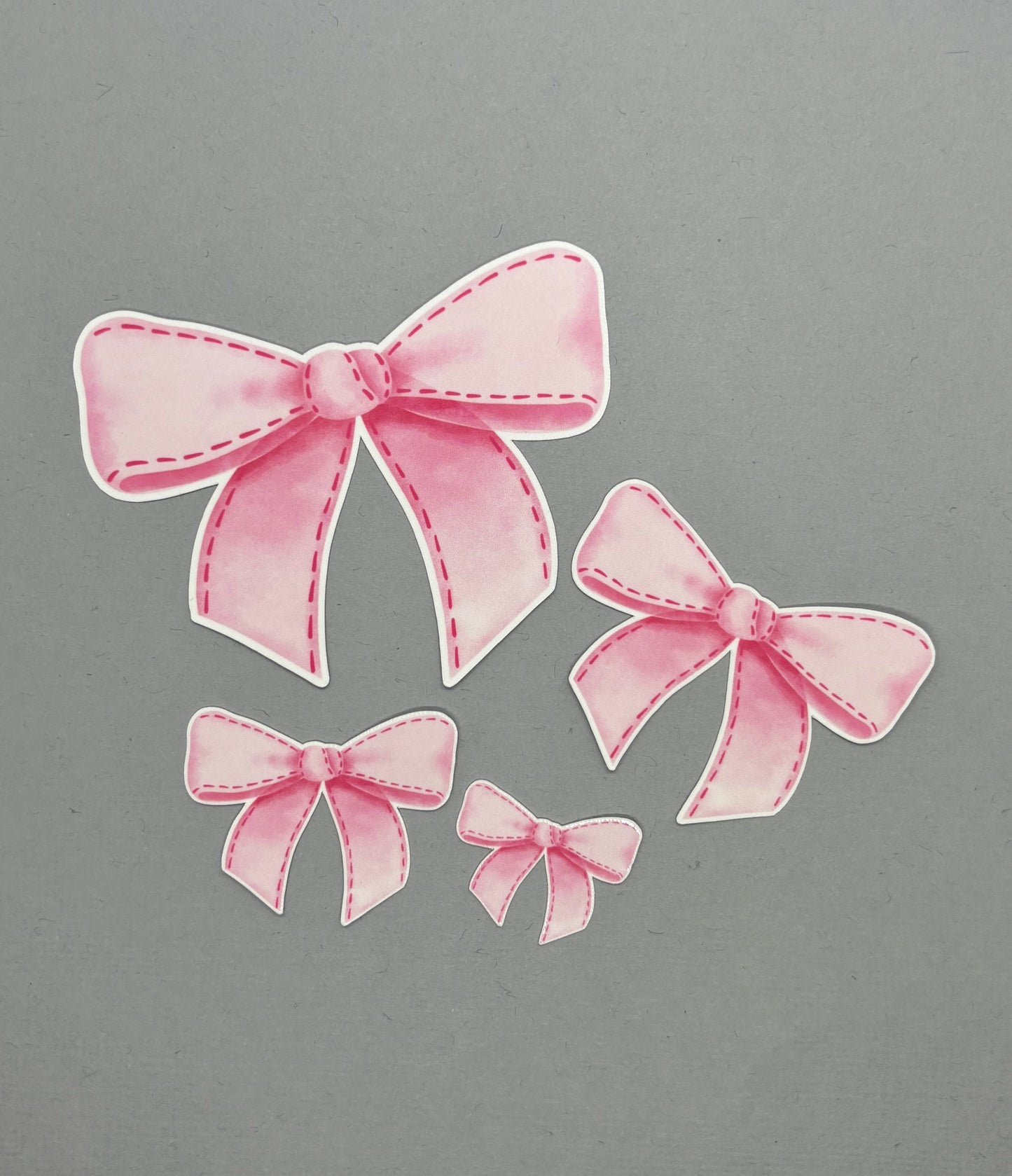 Pink Dots Bow Sticker Sets