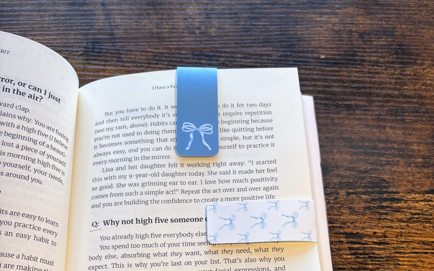 Blue Coquette Bow Magnetic Bookmarks