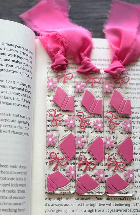 Books & Pink Bows Bookmark