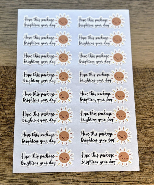 Hope this package brightens your day - Packaging Stickers