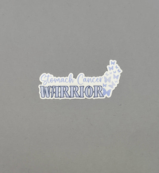 Stomach Cancer Warrior Butterflies Sticker