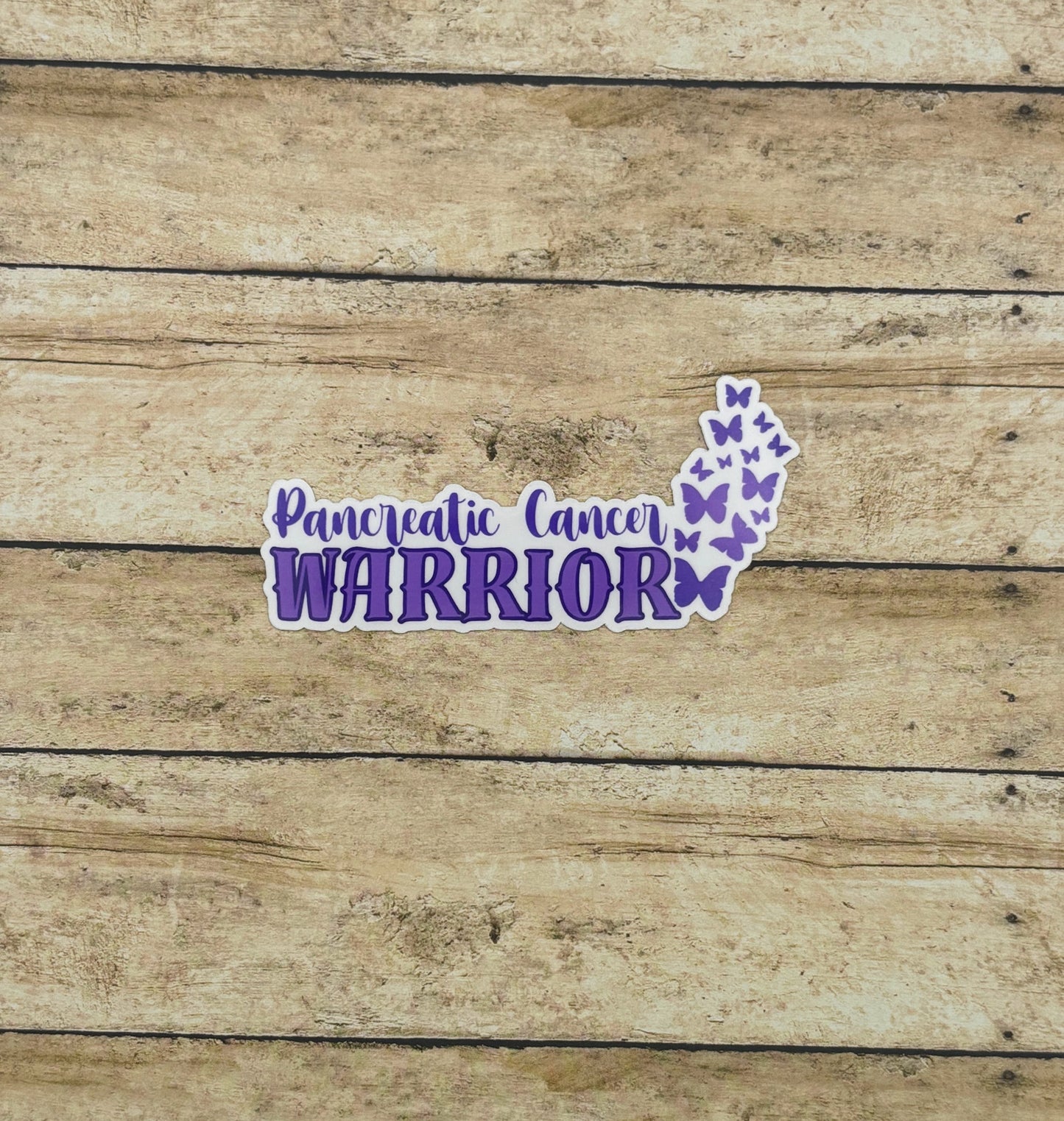 Pancreatic Cancer Warrior Butterflies Sticker