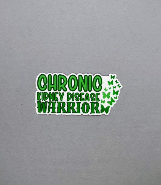 Chronic Kidney Disease Warrior Butterflies Sticker