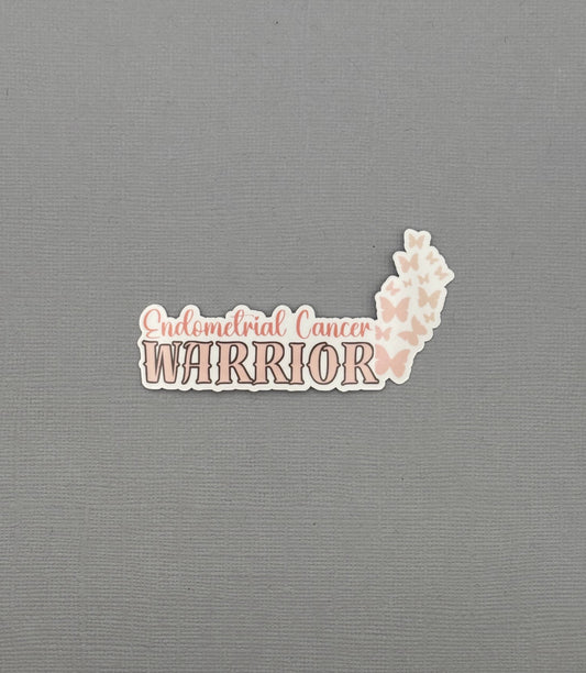 Endometrial Cancer Warrior Butterflies Sticker