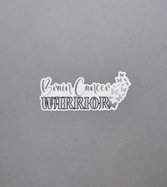 Brain Cancer Warrior Butterflies Sticker