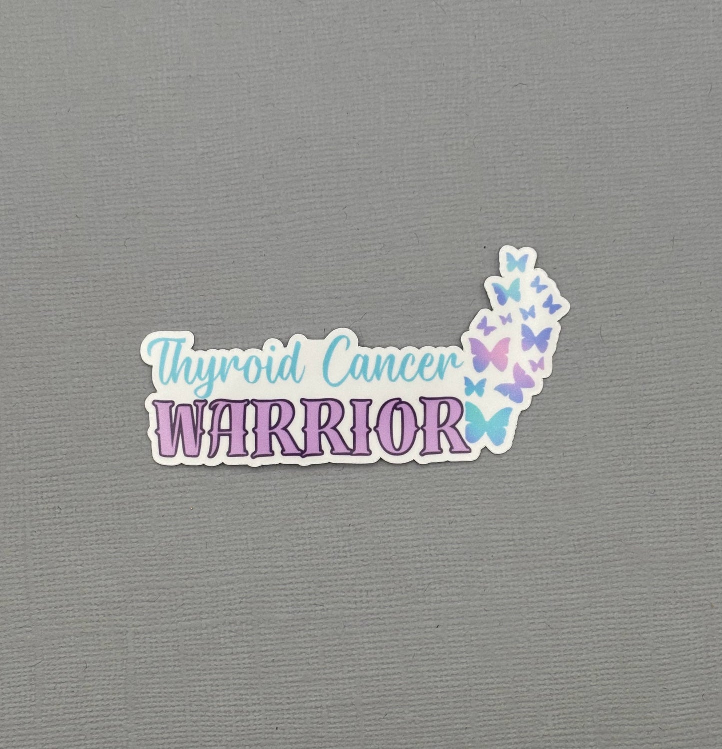 Thyroid Cancer Warrior Butterflies Sticker