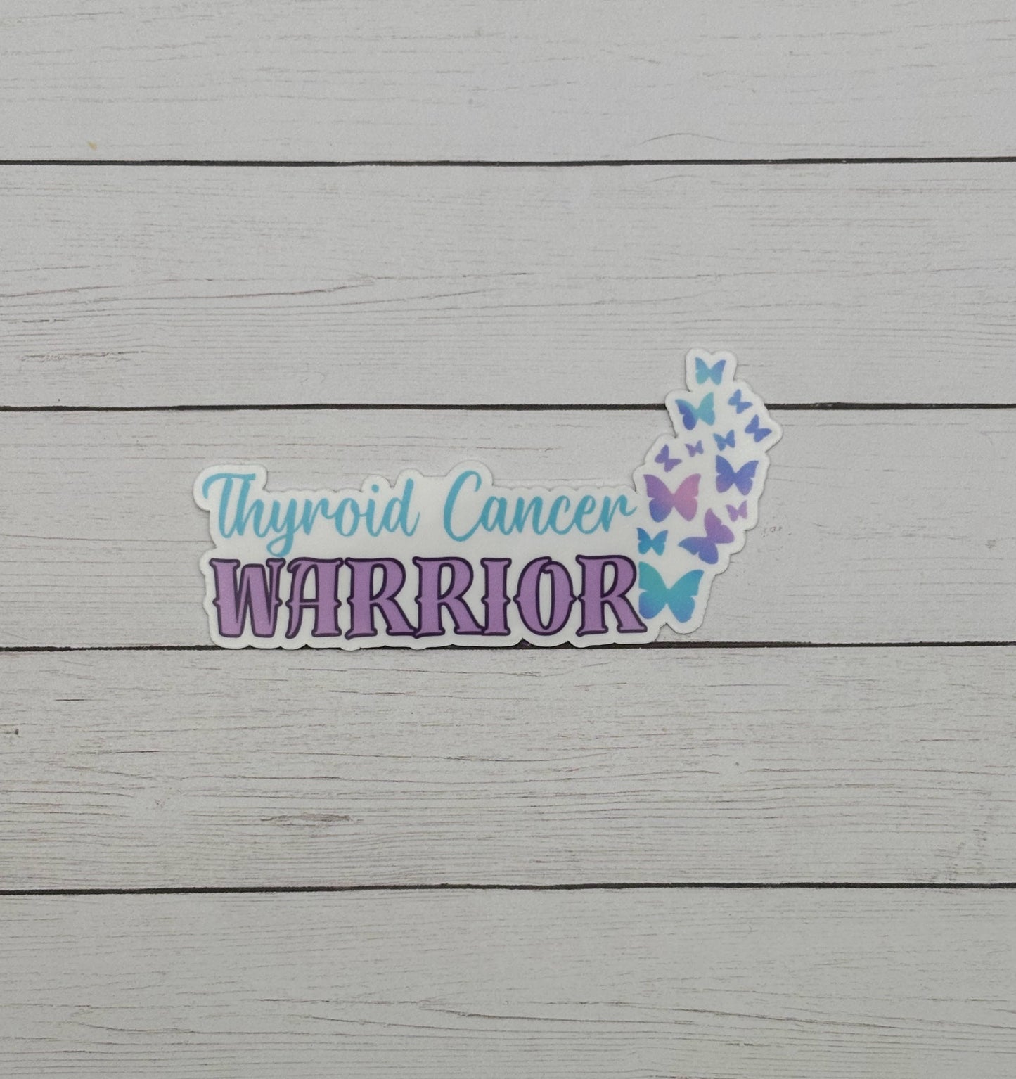 Thyroid Cancer Warrior Butterflies Sticker