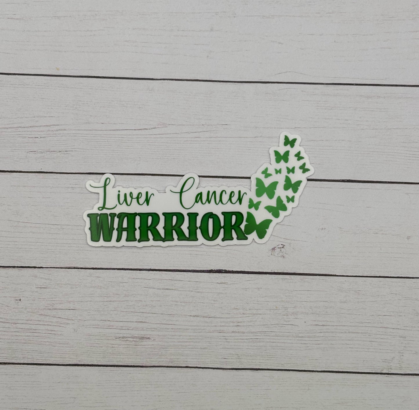 Liver Cancer Warrior Butterflies Sticker