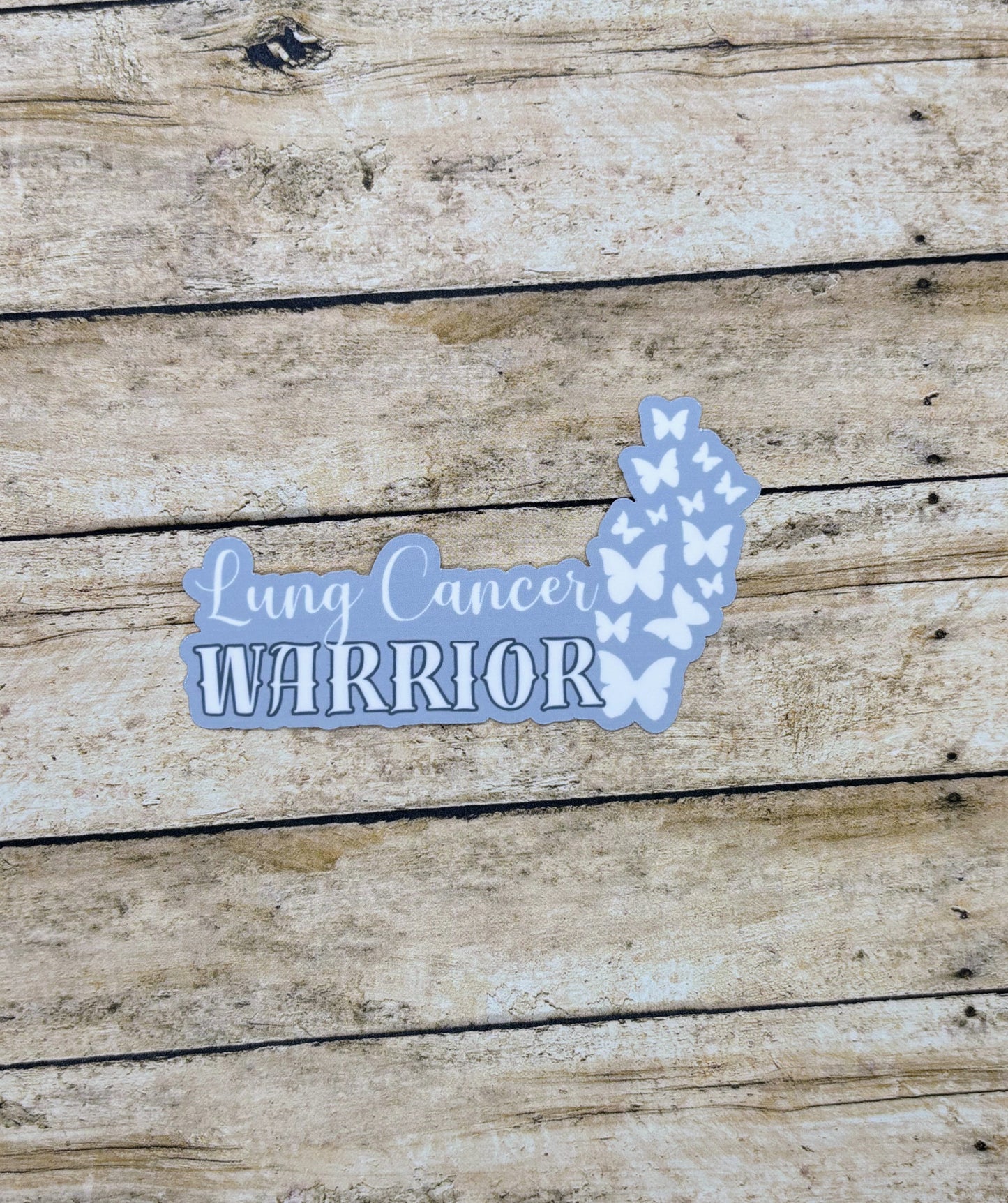 Lung Cancer Warrior Butterflies Sticker