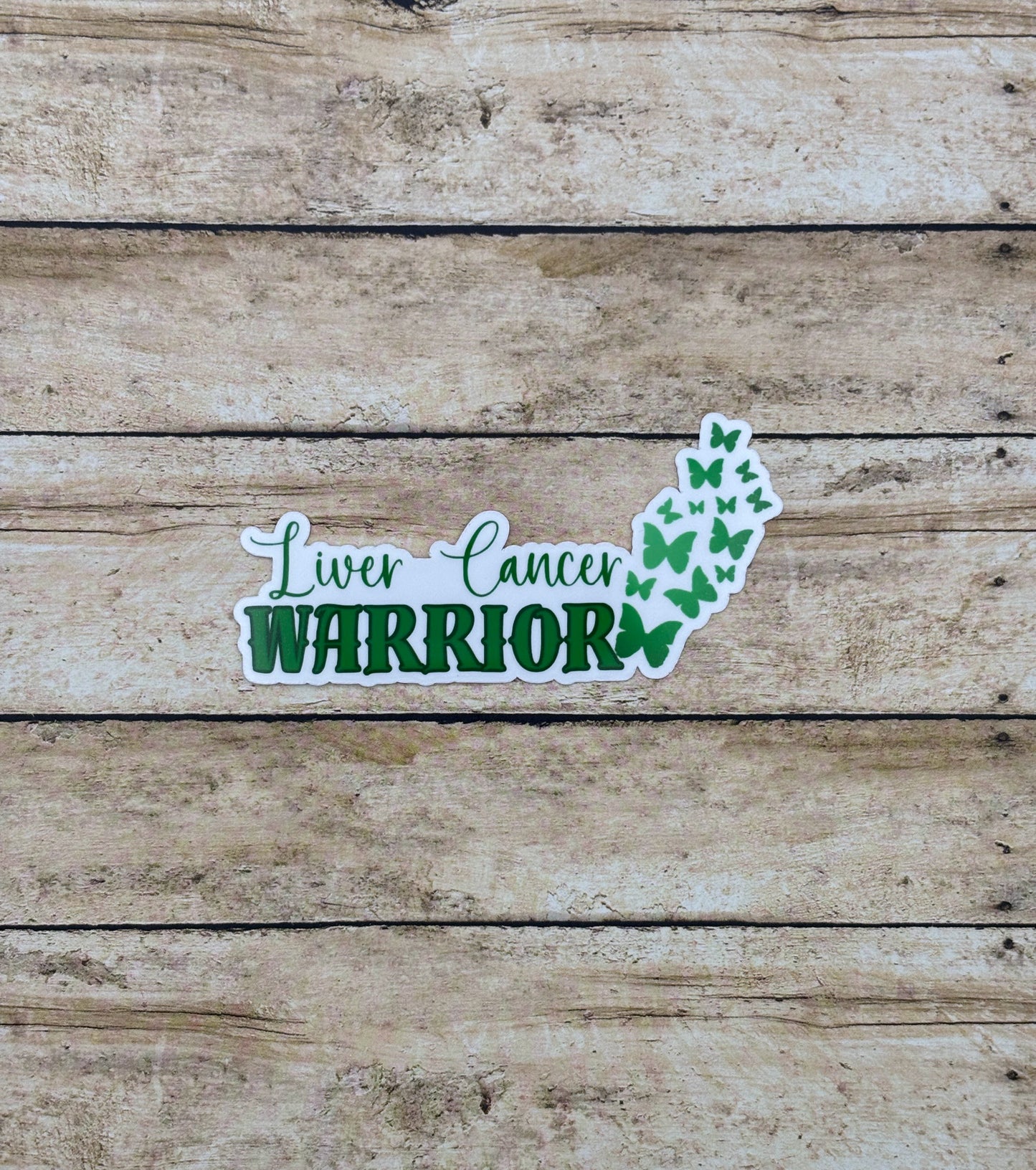 Liver Cancer Warrior Butterflies Sticker