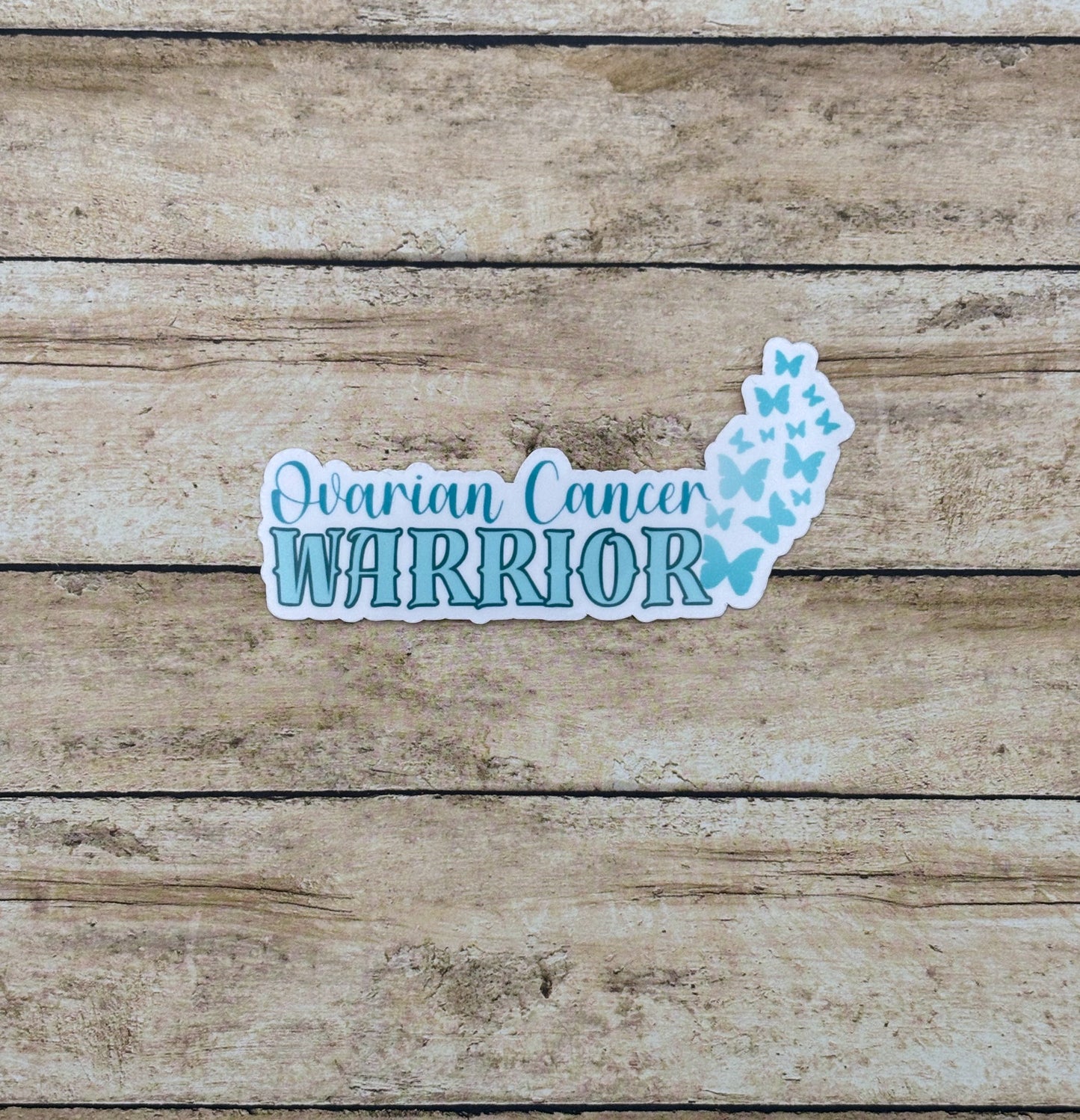 Ovarian Cancer Warrior Butterflies Sticker